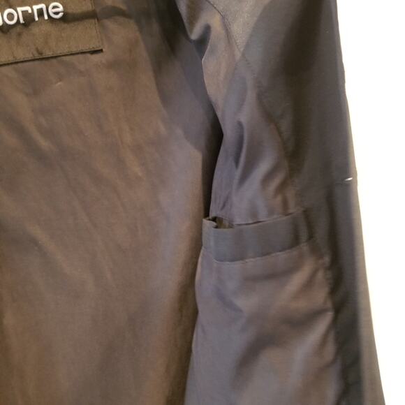 Claiborne Men's Black Rain Coat Pockets Short Comfortable Long Sleeve Size L - Picture 16 of 16